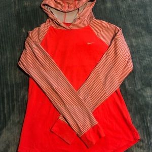 Nike dry fit, long sleeve running pull over